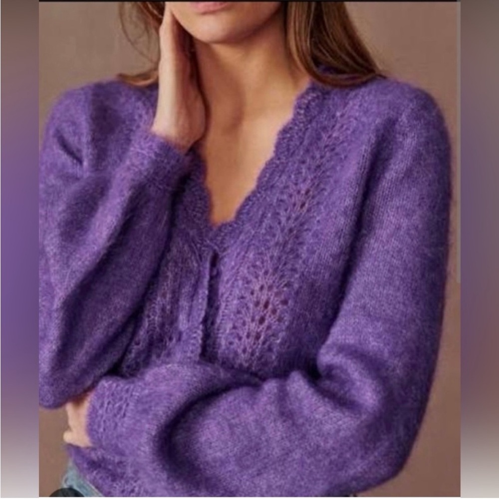 Sezane Angelie Purple cardigan